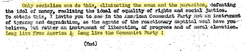 An excerpt from Gary Cooper’s FBI File, with highlighting by Gizmodo (FBI/FOIA)